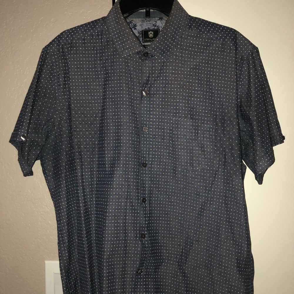 Polka Dot button down short sleeved shirt